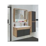 Alfa Banyo Serena Ea 80 Cm Seramik Lavabolu Banyo Dolabı Seti, Boy Dolaplı, Mdf, (80+35) 115 Cm