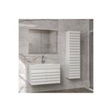 Alfa Banyo Trend Line (80 35) 115 Cm Ayna Dolaplı Boy Dolaplı Lavabolu Mdf Banyo Dolabı Seti-hazır Kurulu- Beyaz