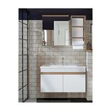 Alfa Banyo Venüs 80 Cm Komple Mdf Banyo Dolabı, Seramik Lavabolu, Havluluklu Banyo Dolabı Seti Meşe
