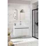 Alfa Banyo Viola-Ba 80 cm Komple Mdf Banyo Dolabı, Seramik Lavabolu Banyo Dolabı Seti Hazır Kurulu-B-An