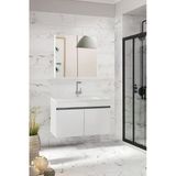Alfa Banyo Viola-M 80 Cm Komple Mdf Banyo Dolabı, Seramik Lavabolu Banyo Dolabı Seti-B-An