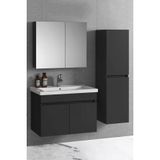 Alfa Banyo Viola-Siyah (65+35) 100 Cm Mdf Boy Dolaplı Lavabolu Banyo Dolabı Takımı--Tamamı Mdf - Hazır Kurulu