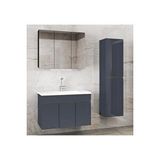 Alfa Banyo Viola3-Antrasit (100+35) 135 Cm Mdf-aynalı Seramik Lavabolu Banyo Dolabı Takımı