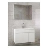 Alfa Banyo Viola3-Beyaz 100 Cm Mdf-Aynalı Seramik Lavabolu Banyo Dolabı Takımı-Hazır Kurulu-