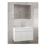 Alfa Banyo Viola3-Beyaz 100 CM MDF-Aynalı Seramik Lavabolu Banyo Dolabı Takımı