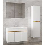 Alfa Banyo Viola3 S-115 CM MDF -Seramik Lavabolu Beyaz Banyo Dolabı