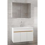 Alfa Banyo Viola3 S-80 CM MDF Ayna Dolaplı Seramik Lavabolu Beyaz Banyo Dolabı