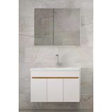 Alfa Banyo Viola3 S-Beyaz 80 Cm Mdf Ayna Dolaplı Banyo Dolabı-Lavabolu Banyo Dolabı-Hazır Kurulu