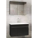 Alfa Banyo Viola3 Siyah 80 Cm Mdf-Ayna Dolaplı Banyo Dolabı-Lavabolu Banyo Dolabı--Hazır Kurulu-
