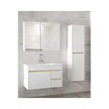 Alfa Banyo Viosen Bg-Ea 80 Cm Seramik Lavabolu Banyo Dolabı Seti, Boy Dolaplı, (80+35) 115 Cm