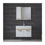 Alfa Banyo Yeni Gold Beyaz 80 cm Banyo Dolabı Takımı