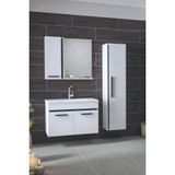 Alfa Banyo Yeni Gold Beyaz Black 115 Cm Boy Dolaplı Banyo Takımı