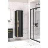 Alfa Banyo Yeni Gold Mdf Siyah 140 Cm Banyo Boy Dolabı**demonte Değil