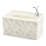 Alfa Brand 18.4X12.5X9CM Beyaz Yaylı Masaüstü Dekoratif Dikdörtgen Peçetelik BX40 - Çok Renkli