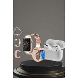 Alfa Brand 3 Kordonlu Pembe Amoled Ekran Akıllı Saat ve Yeni Nesil Pro Kablosuz Bluetooth Kulaklık Anc/enc - Çok Renkli