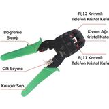Alfa Brand 3'ü 1 Arada Modüler Kablo Sıkma,soyma ve Kesme Pensesi BX40 - Çok Renkli