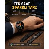 Alfa Brand Amoled Ekranlı Akıllı Saat – 3 Kordon Seçenekli, Suya Dayanıklı, Kalp Atış ve Uyku Takip � - Çok Renkli - 0