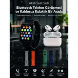 Alfa Brand Bluetooth Telefon Görüşmeli Akıllı Saat Seti Kablosuz Bluetooth Kulaklık 7 Değiştirilebilir - Çok Renkli - 0