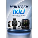 Alfa Brand Dijital Göstergeli Bluetooth Kulaklık ve Bildirim Görebilen Akıllı Saat Alarm ve Titreşim - Çok Renkli
