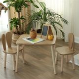 Alfa Country Montessori Çocuk Masası 1 Masa & 2 Bunny Sandalye - Kahverengi