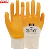 Alfa Eldiven Sarı Nitril Kaplı Pamuklu İş Eldiveni - 12 Çift No:10