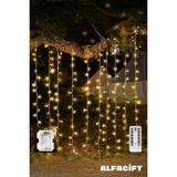 Alfa Gift ALFAGİFT 200 Ledli Küçük Ampul Şeklinde Uzaktan Kumandalı Dekoratif LED Işık 2x2 mt Su Geçirmez - Beyaz - 2 x 2 m