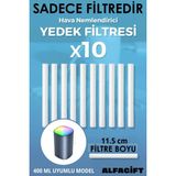 Alfa Gift Hava Nemlendirici Yedek Filtre 10 Adet – Pamuklu Çubuk 11.5 cm 400 ml Uyumlu Model Buhar Süngeri - Beyaz