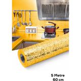 Alfa Gift Mermer Desenli Altın Renkli Yapışkanlı Folyo 5METRE x 60 cm Mutfak Banyo ve Mobilya İçin Kolay Uygulama - 60 x 500 cm