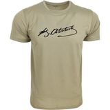 Alfa Giyim Alfa Atatürk Imza Baskılı Tişört Siyah - 3XL - Kum