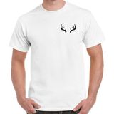 Alfa Giyim Alfa Geyik Boynuz Baskılı Tişört - 3XL - Beyaz