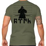 Alfa Göktürk Dombra Türk Baskılı Tişört - Haki - 3XL
