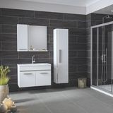Alfa Gold Beyaz Gri 115 cm Boy Dolaplı Banyo Takımı