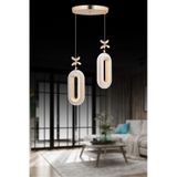 Alfa Led 2'li Gold 3 Renk Modu Ledli Kristal Taşlı Modern Led Avize Gold