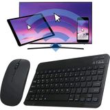 Alfa MEC Apple iPad 10.2 2021 A2603 A2604 Uyumlu Siyah Kablosuz Bluetooth Klavye-Mouse