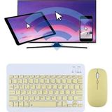 Alfa MEC Apple iPad Air 11 2024 Uyumlu Sarı Kablosuz Bluetooth Klavye-Mouse
