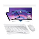Alfa MEC Kablosuz Bluetooth Q Klavye Samsung Galaxy Tab A7 10.4 Uyumlu Taşınabilir ve Hafif - Beyaz
