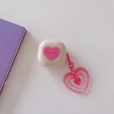 Alfa MEC Samsung Galaxy Buds 2 Pro Uyumlu Kılıf Kalpli Silikon Askılı Darbeye Dayanıklı Kılıf - Pembe