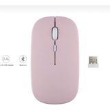 Alfa MEC Tüm Cihazlara Uyumlu Mouse Bluetooth Wireless Şarjlı Fare 2.4g Macbook iPad Bilgisayar Telefon - Pembe