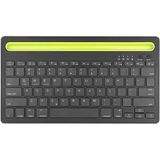 Alfa MEC Tüm Cihazlara Uyumlu Şarj Edilebilir Bluetooth 3.0 Kablosuz Klavye Dahili Yuvası Standı iPad Telefon Tablet Windows Android Mac Ios - Siyah
