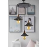 Alfa Modern Siyah Metal Sarkıt Cafe - Mutfak 3 lü Avize