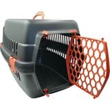 Alfa Neon Kedi Taşıma Çantası Box / Köpek Taşıma Çantası - 40 x 30 x 20 cm - Siyah-Turuncu