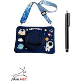 Alfa Samsung Galaxy Tab A7 Lite SM-T220 8.7 Inç Uyumlu Astronot Kılıf Standlı Eğlenceli Koruma+Tabletkalem - Astoronot