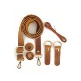 alfa tasarım atölyesi Hakiki Deri Çanta Sapı Altın Aksesuar 120 cm Mıknatıslı Çıtçıt, Mumlu Ip Set - Crazy Camel