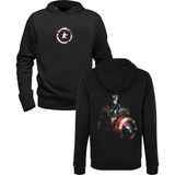 Alfa Tshirt Captain America Baskılı Siyah Ön Arka Baskılı Erkek Sweatshirt