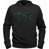 Alfa Tshirt Dünya Haritası Siyah Sweatshirt