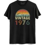 Alfa Tshirt Vintage 1976 Eskitme Siyah Erkek T-shirt