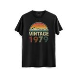 Alfa Tshirt Vintage 1979 Eskitme Siyah Erkek T-shirt