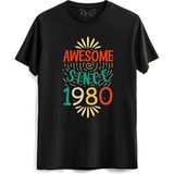 Alfa Tshirt Vintage 1980 Awesome Siyah Erkek T-shirt
