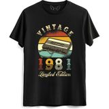 Alfa Tshirt Vintage 1981 Limeted Edition Kısa Kollu Siyah Erkek T-shirt