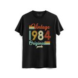 Alfa Tshirt Vintage 1984 Original Parts Kısa Kollu Siyah Erkek T-shirt